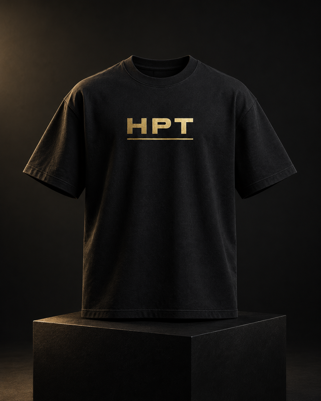 Original black HPT Core Mark heavyweight tee mockup
